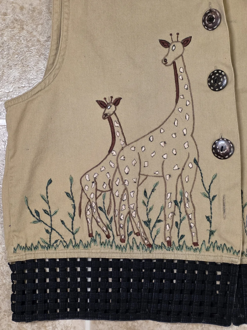 Vintage Y2K Safari Animal Embroidered Vest - Picture 6 of 12
